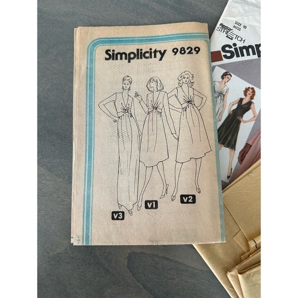 Simplicity Vintage Cut Misses Dress in Two Lengths Size 10 Pattern No 9829 - Picture 6 of 7